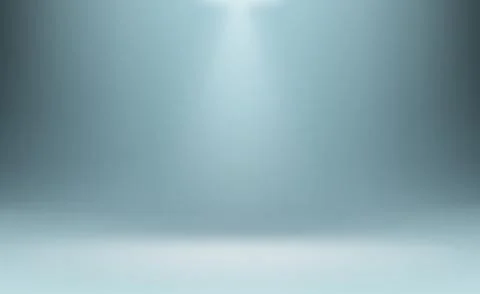Blue panoramic studio background with white glow Illustrazione stock