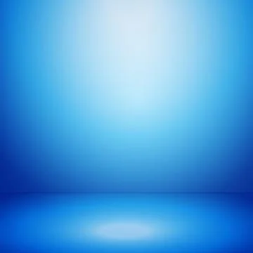 Blue panoramic studio background with white glow Illustrazione stock
