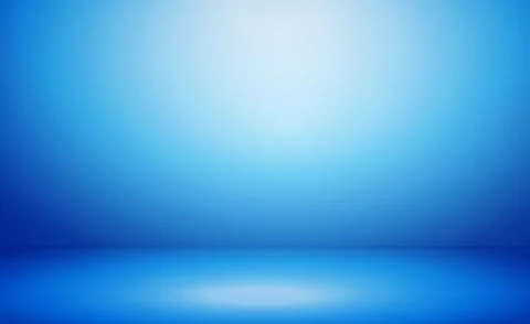 Blue panoramic studio background with white glow Illustrazione stock