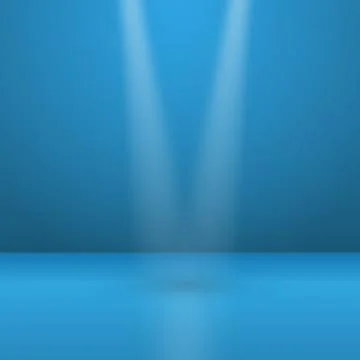 Blue panoramic studio background with white glow Stock Illustration