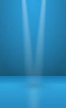 Blue panoramic studio background with white glow Illustrazione stock
