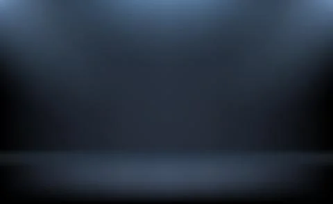 Blue panoramic studio background with white glow Stock Illustration