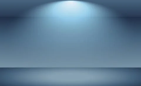 Blue panoramic studio background with white glow Stock Illustration