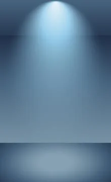 Blue panoramic studio background with white glow Stock Illustration
