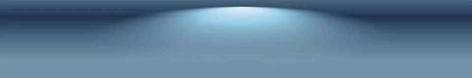 Blue panoramic studio background with white glow Illustrazione stock