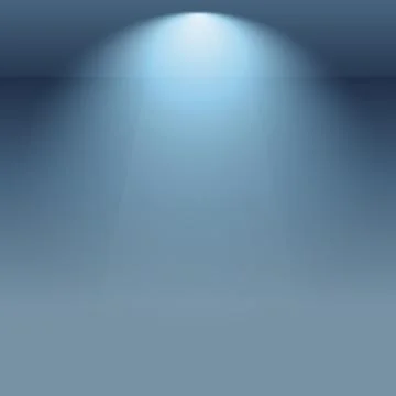 Blue panoramic studio background with white glow Illustrazione stock