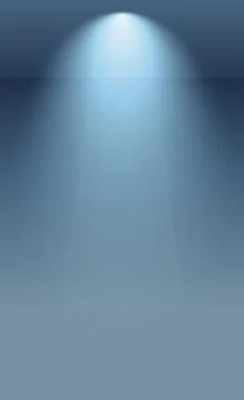 Blue panoramic studio background with white glow Illustrazione stock