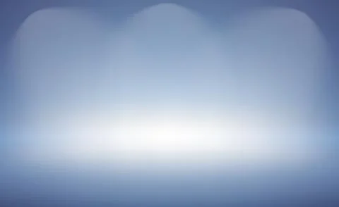 Blue panoramic studio background with white glow Illustrazione stock