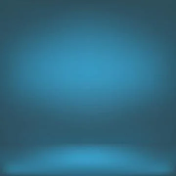 Blue panoramic studio background with white glow Illustrazione stock
