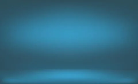 Blue panoramic studio background with white glow Stock Illustration