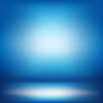 Blue panoramic studio background with white glow Illustrazione stock