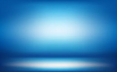 Blue panoramic studio background with white glow Stock Illustration