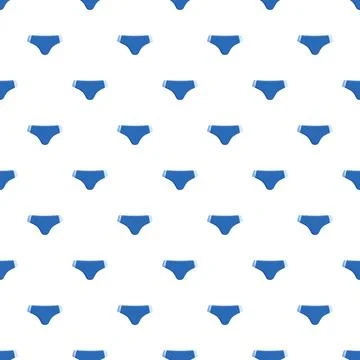 Blue panties repeating seamless pattern on white background Stock Illustration