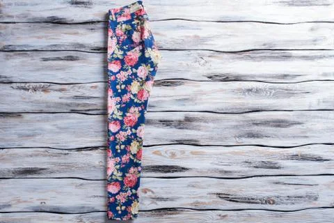 Blue pants with floral pattern. Stock Photos