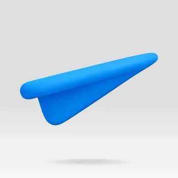 Blue paper airplane in flight Stock Illustration
