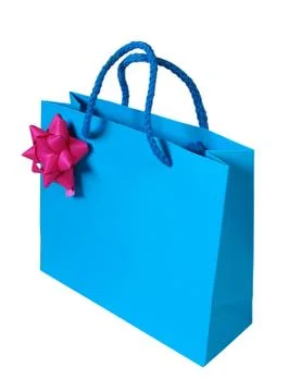 Blue paper bag Stock Photos