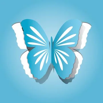 Blue paper cut butterfly vector illustration design background Illustrazione stock