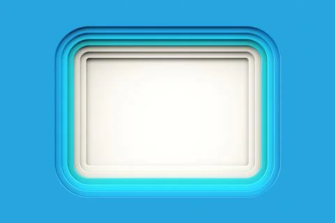 Blue paper cut square shape. Stacks of paper that have been cut Stock Illustration