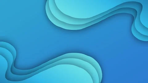 Blue Paper Cut Wave Abstract Background Motion Graphic Loop. 库存影片 344128337