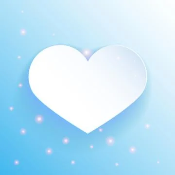 Blue paper heart. use for presentation Illustrazione stock