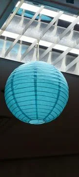 A blue paper lantern Stock Photos