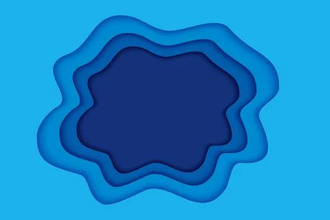 Blue paper layer abstract background. Paper cut layered with space for text. Stock Illustration