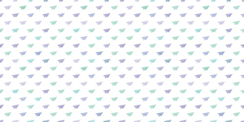 Blue paper plane seamless repeat pattern vector background Stock Illustration