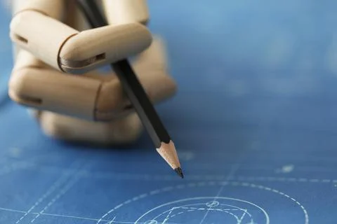 Blue paper with plot plan Fotos de archivo