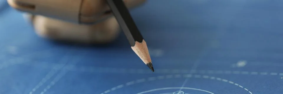 Blue paper with plot plan Fotos de archivo