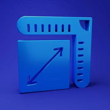 Blue Paper size icon isolated on blue background. Minimalism concept. 3D re.. Stock Illustration