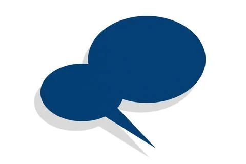 Blue paper speech bubbles separated on white background Stock Illustration