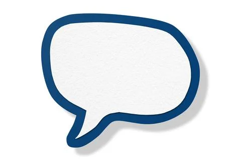 Blue paper speech bubbles separated on white background Illustrazione stock