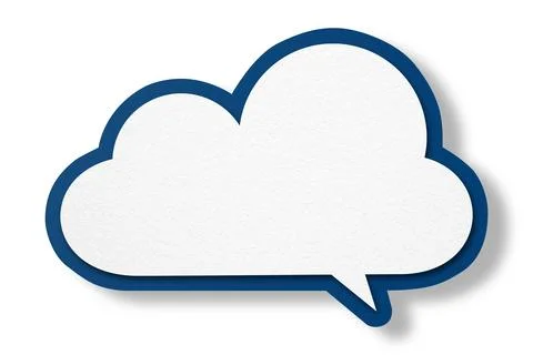 Blue paper speech bubbles separated on white background Illustrazione stock