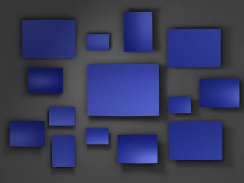 Blue Paper stickers. 3D render 스톡 일러스트