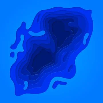 Blue papercut multi layer pattern background 库存插图