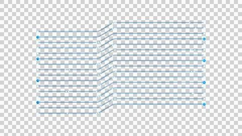 Blue Parallel Data Bus Connections Isolated on Transparent Background Stock Illustration