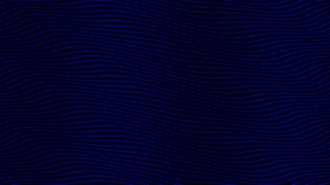 Blue parallel wave lines slow flowing animation on black background. Dynamic  Stock Footage 202593530