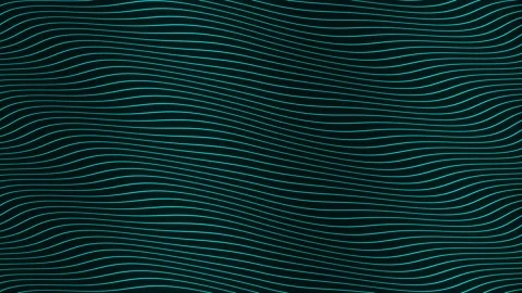 Blue parallel wave lines slow flowing animation on black background. Dynamic  Stock Footage 202594202