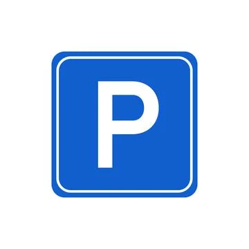 Blue Parking sign icon vector Stock Illustration