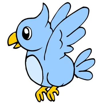 The blue parrot is flying Stock Illustration