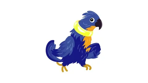 Blue parrot icon animation Stock Footage 152564012