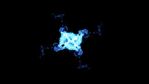 Blue Particle and Fire Animation design on black background. Overlay on backgrou Video stock 266419783