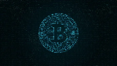 Blue particle bitcoin cryptocurrency concept on particle abstract background Stock Footage 149044532