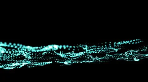 Blue Particle on black  Background. Stock Illustration