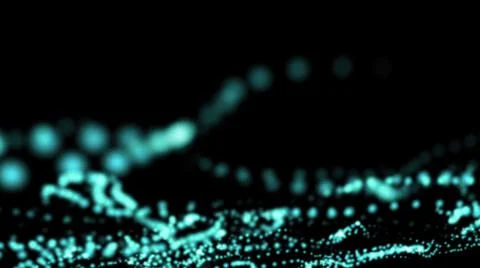Blue Particle on black  Background. Stock Illustration