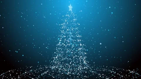Blue particle Christmas tree background Stock Footage 165471362