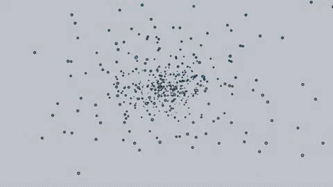 Blue Particle Cloud on Gray Background Seamless Loop Stock Footage 340610764