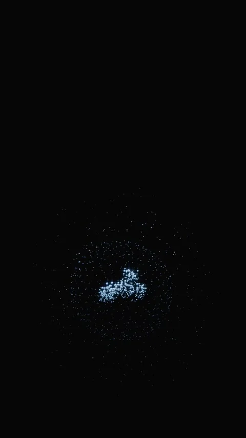 Blue particle cluster forms a glowing abstract sphere Stock Footage 346663080