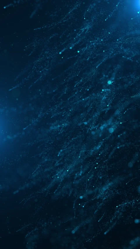 Blue particle data cloud background flowing cyan dots, soft abstract depth, Stock Footage 340479593