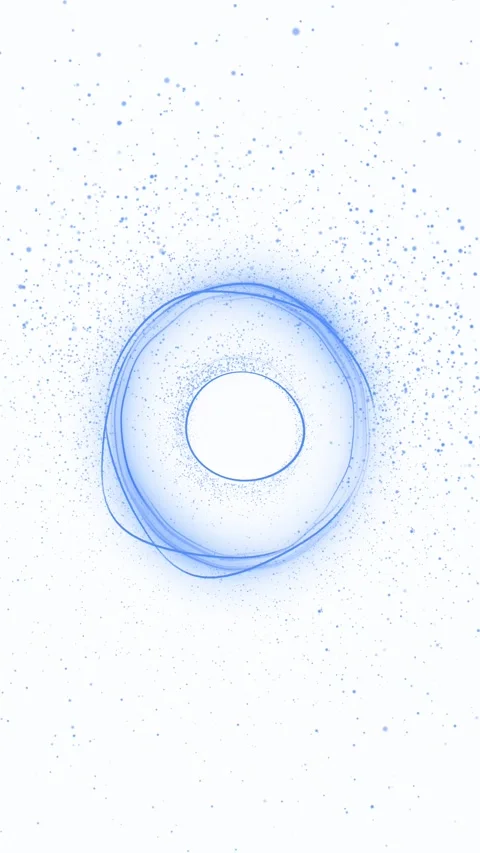 Blue Particle Energy Ring - Abstract Motion on White Background Stock-Footage 302399539